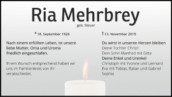 Anzeige von Ria Mehrbrey von MGO