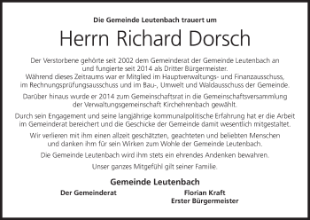 Anzeige von Richard Dorsch von MGO