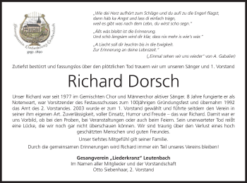 Anzeige von Richard Dorsch von MGO