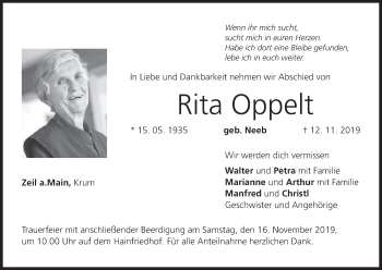 Anzeige von Rita Oppelt von MGO