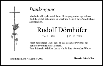Anzeige von Rudolf Dörnhöfer von MGO