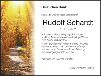 Anzeige von Rudolf Schardt von MGO