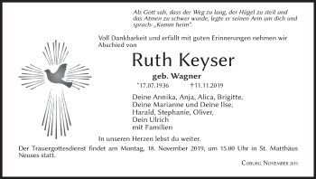Anzeige von Ruth Keyser von MGO