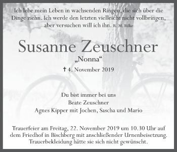 Anzeige von Susanne Zeuschner von MGO