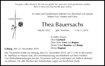 Anzeige von Thea Bauersachs von MGO