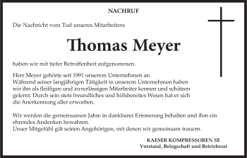 Anzeige von Thomas Meyer von MGO