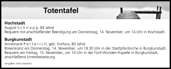Anzeige von Totentafel vom 14.11.2019 von MGO