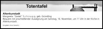 Anzeige von Totentafel vom 15.11.2019 von MGO