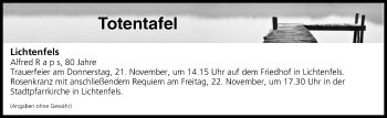 Anzeige von Totentafel vom 20.11.2019 von MGO