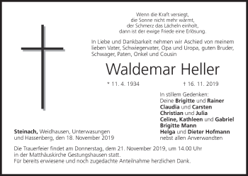 Anzeige von Waldemar Heller von MGO