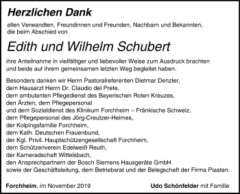 Anzeige von Wilhelm Schubert von MGO