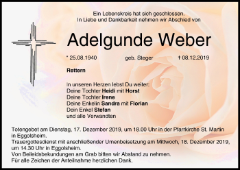 Anzeige von Adelgunde Weber von MGO