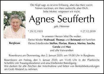 Anzeige von Agnes Seufferth von MGO
