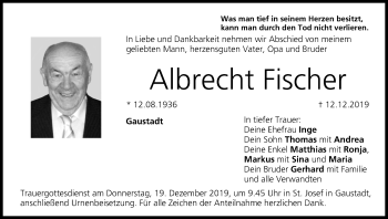 Anzeige von Albrecht Fischer von MGO