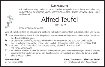Anzeige von Alfred Teufel von MGO