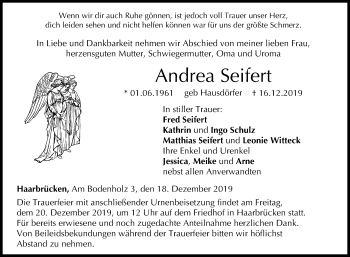 Anzeige von Andrea Seifert von MGO
