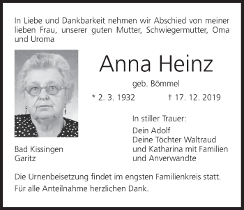 Anzeige von Anna Heinz von MGO