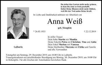 Anzeige von Anna Weiß von MGO