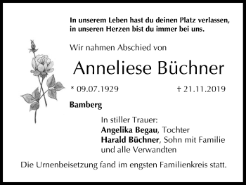 Anzeige von Anneliese Büchner von MGO