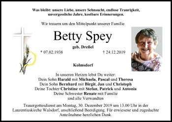 Anzeige von Betty Spey von MGO