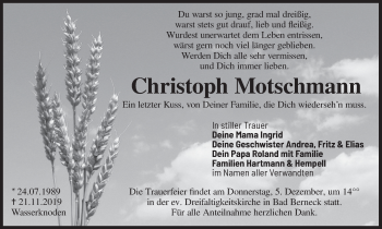 Anzeige von Christoph Motschmann von MGO