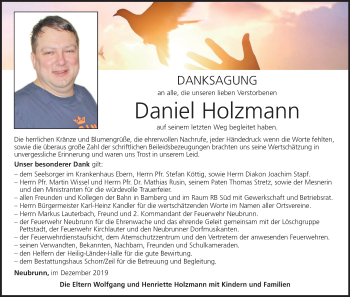 Anzeige von Daniel Holzmann von MGO