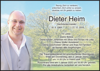 Anzeige von Dieter Heim von MGO