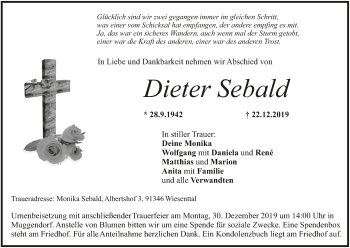 Anzeige von Dieter Sebald von MGO