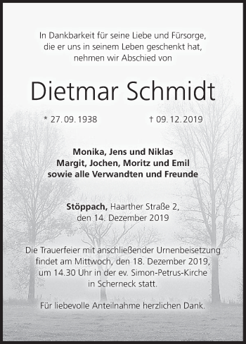 Anzeige von Dietmar Schmidt von MGO