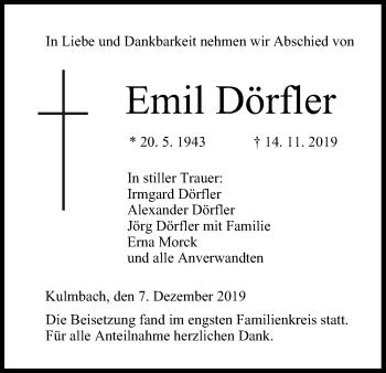 Anzeige von Emil Dörfler von MGO