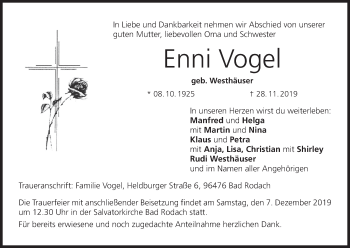 Anzeige von Enni Vogel von MGO