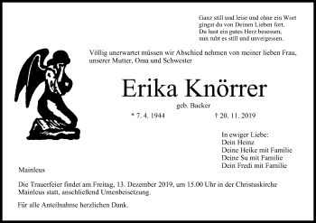Anzeige von Erika Knörrer von MGO