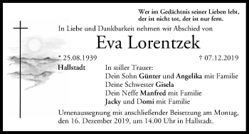 Anzeige von Eva Lorentzek von MGO
