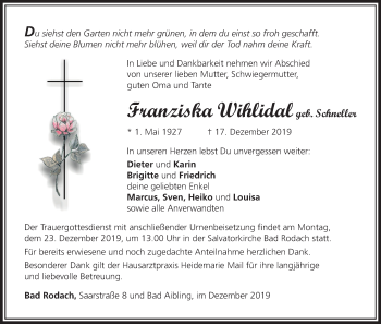 Anzeige von Franziska Wihlidal von MGO