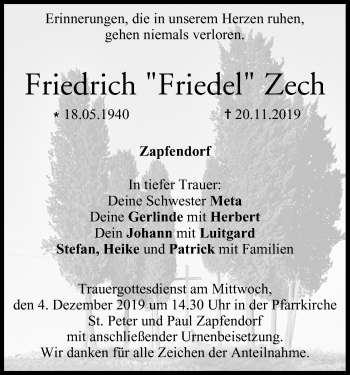 Anzeige von Friedrich  Zech von MGO