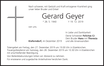 Anzeige von Gerard Geyer von MGO
