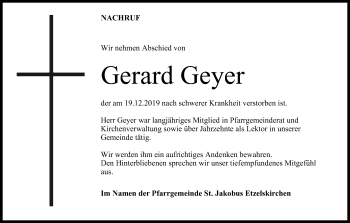 Anzeige von Gerard Geyer von MGO