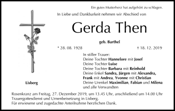 Anzeige von Gerda Then von MGO