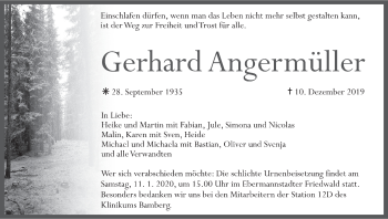 Anzeige von Gerhard Angermüller von MGO