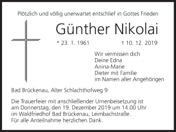 Anzeige von Günther Nikolai von MGO