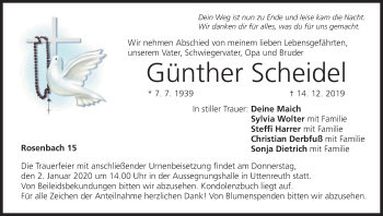 Anzeige von Günther Scheidel von MGO