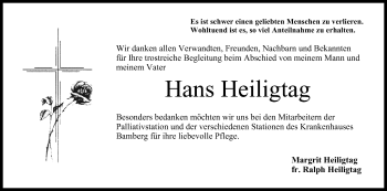 Anzeige von Hans Heiligtag von MGO