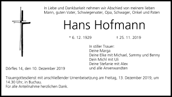 Anzeige von Hans Hofmann von MGO