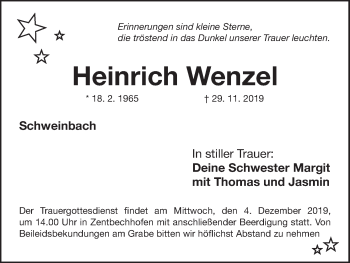 Anzeige von Heinrich Wenzel von MGO