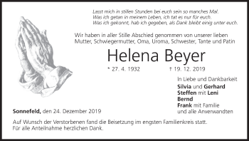 Anzeige von Helena Beyer von MGO