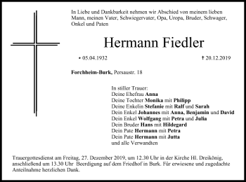 Anzeige von Hermann Fiedler von MGO