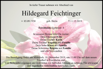 Anzeige von Hildegard Feichtinger von MGO