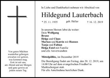 Anzeige von Hildegund Lauterbach von MGO
