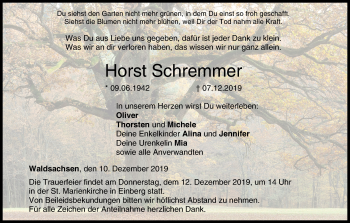 Anzeige von Horst Schremmer von MGO