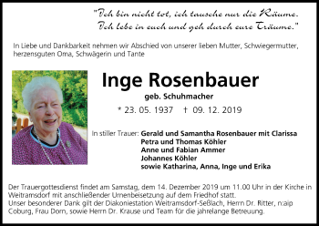 Anzeige von Inge Rosenbauer von MGO